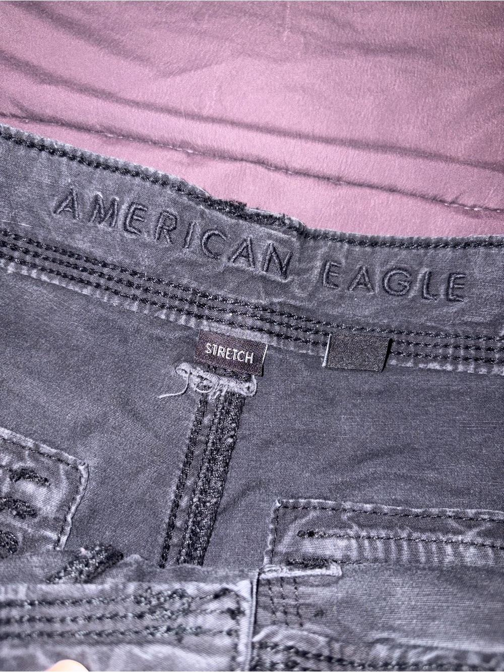 American Eagle Outfitters Washed Black/Grey Cargo Pants Women’s Size 2 - Picture 5 of 6